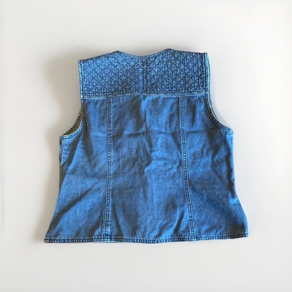 River Ridge Trading Co Vtg Denim Vest Unisex Western Gorpcore Y2K Retro Sz M - Picture 3 of 4